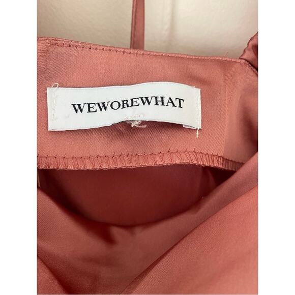 WeWoreWhat Pink Long Sleeve Silky Cowl Neck Mini Dress Homecoming Size 0 - Picture 7 of 11